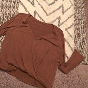 Dark orange wrap shirt